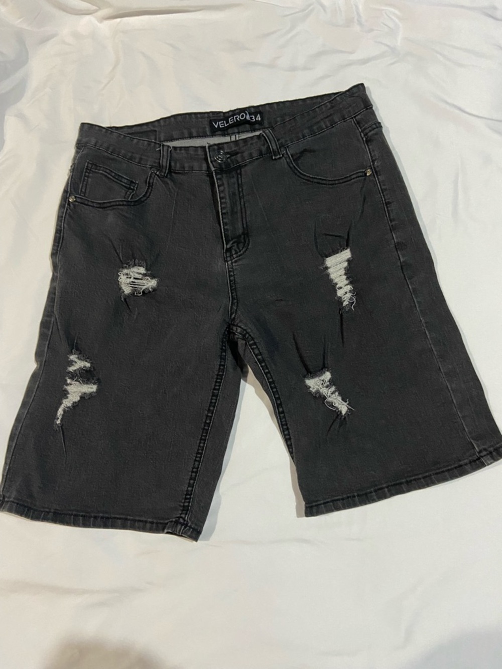 Distressed Black Men's Jean Shorts